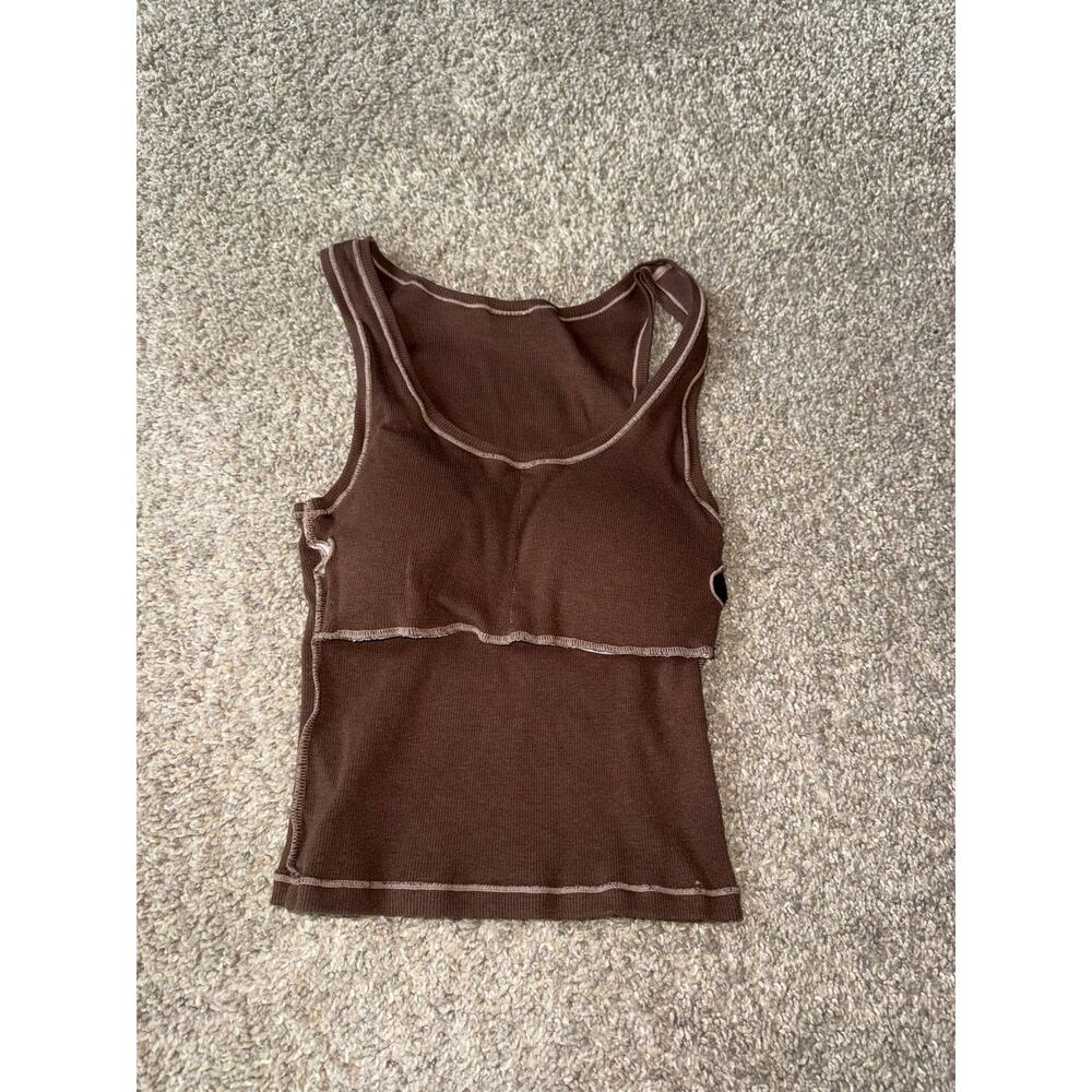Brown Ribbed Tank Top - Amazon - Medium - Picture 2 of 4